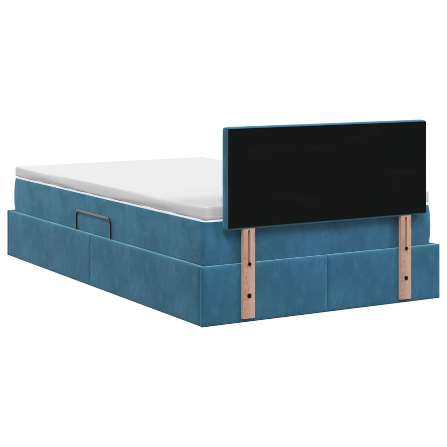 Opslag bed met hoofdeinde Donkerblauw 120 x 200 cm Fluweel