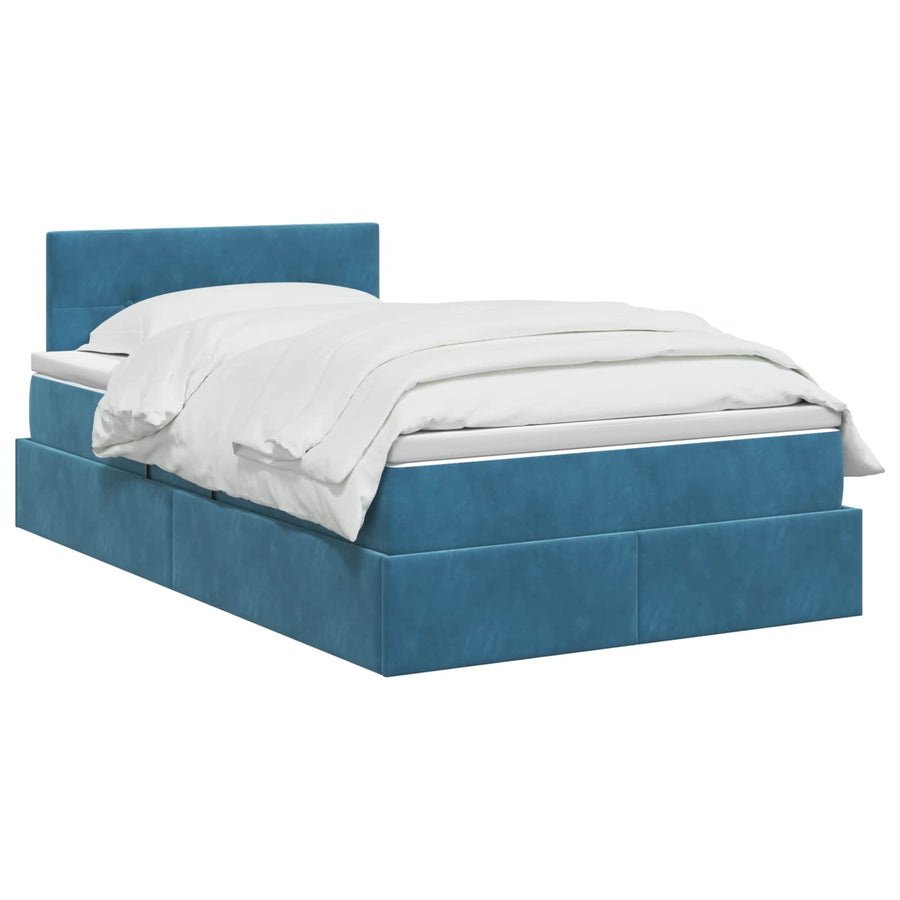 Opslag bed met hoofdeinde Donkerblauw 120 x 200 cm Fluweel