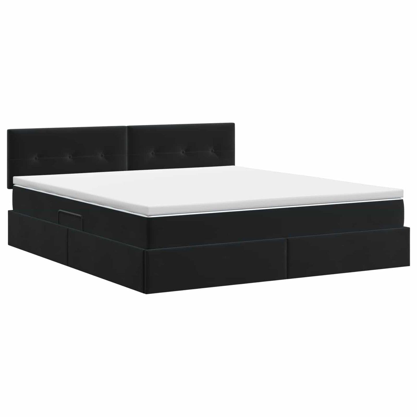 Opslag bed met hoofdeinde Zwart 160 x 200 cm Fluweel