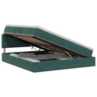 Opbergbed donkergroen 160x200 cm fluweel