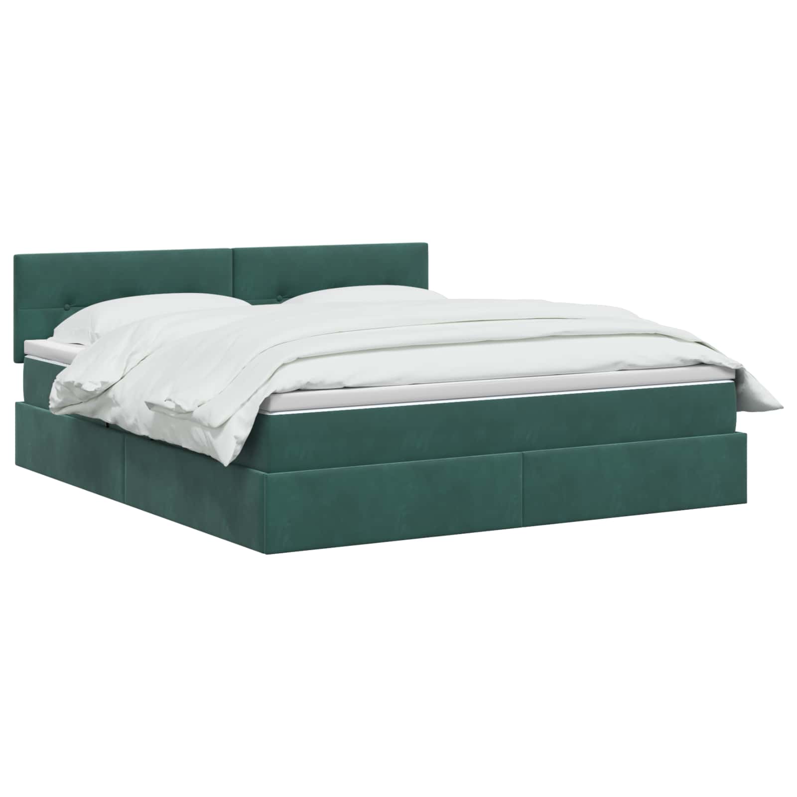 Opslag bed met hoofdeinde Donkergroen 160 x 200 cm Fluweel