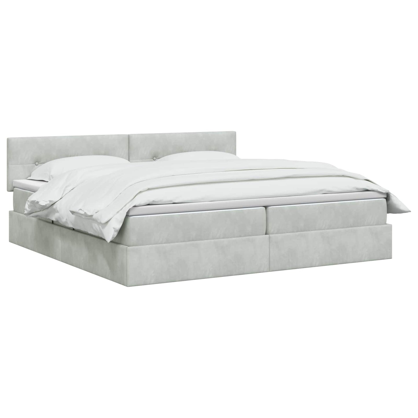 Opslag bed met hoofdeinde Lichtgrijs 200 x 200 cm Fluweel