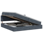Opslag bed met hoofdeinde Donkergrijs 200 x 200 cm Fluweel