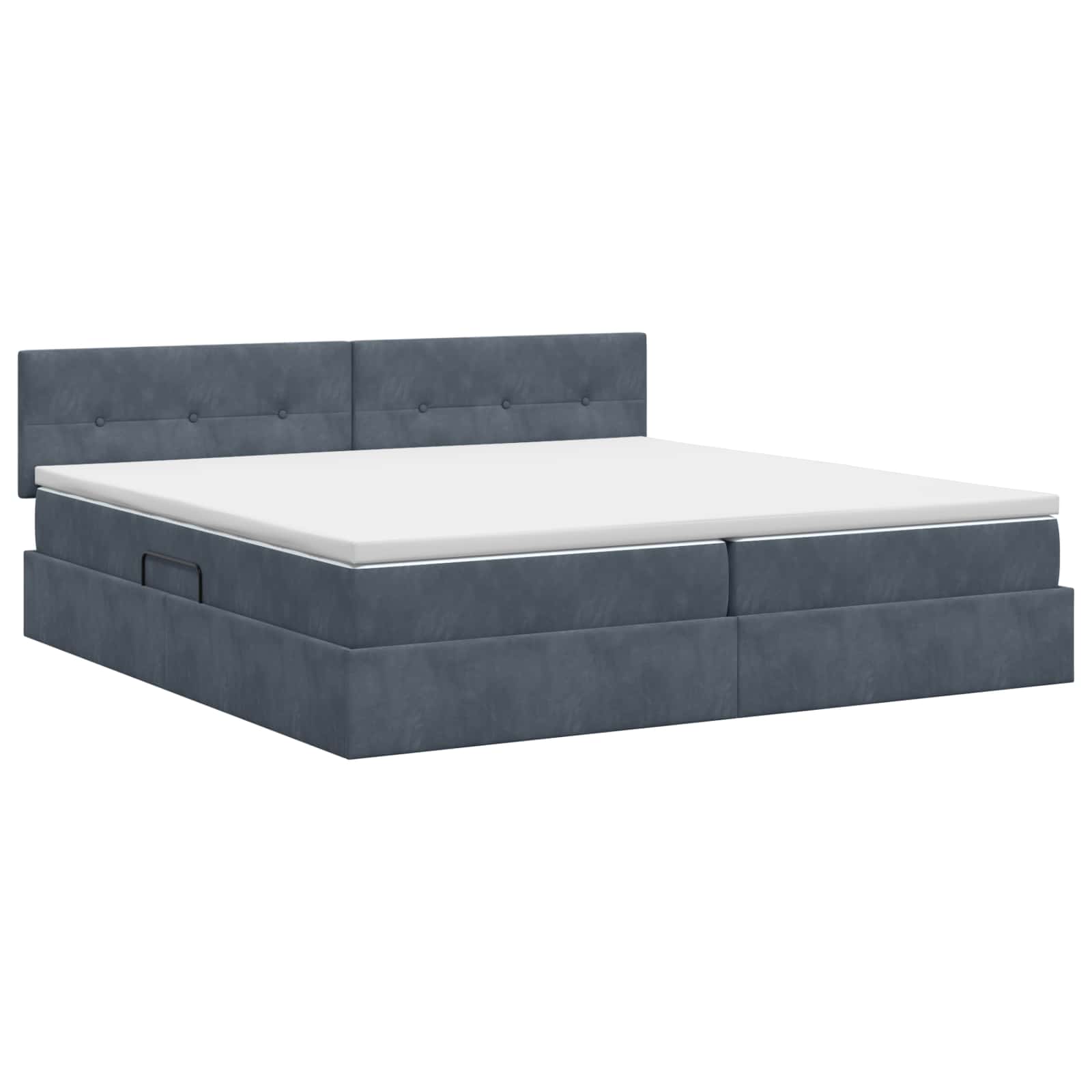 Opslag bed met hoofdeinde Donkergrijs 200 x 200 cm Fluweel