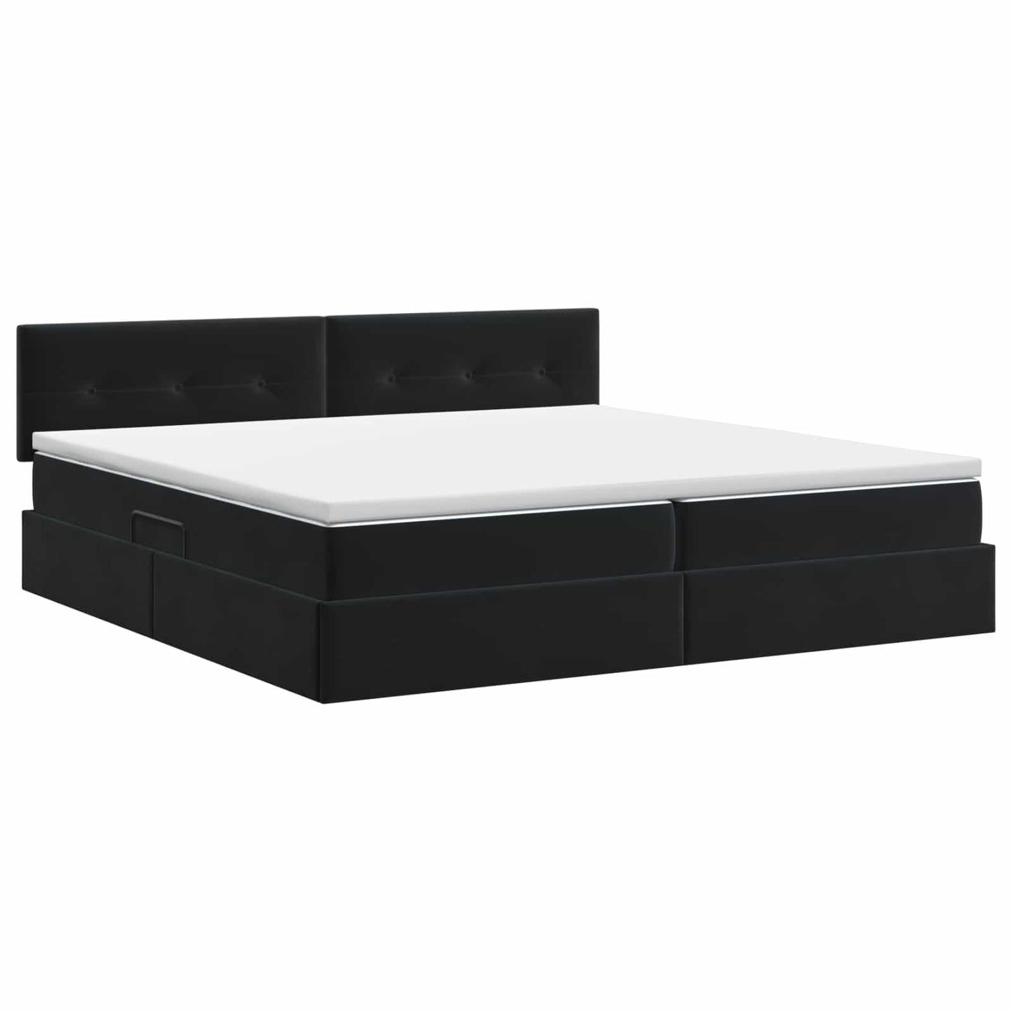 Opslag bed met hoofdeinde Zwart 200 x 200 cm Fluweel