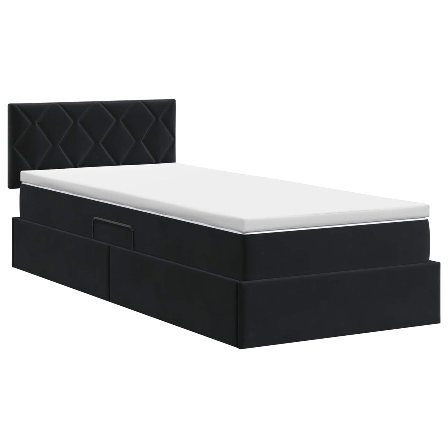 Opslag bed met hoofdeinde Zwart 90 x 190 cm Fluweel