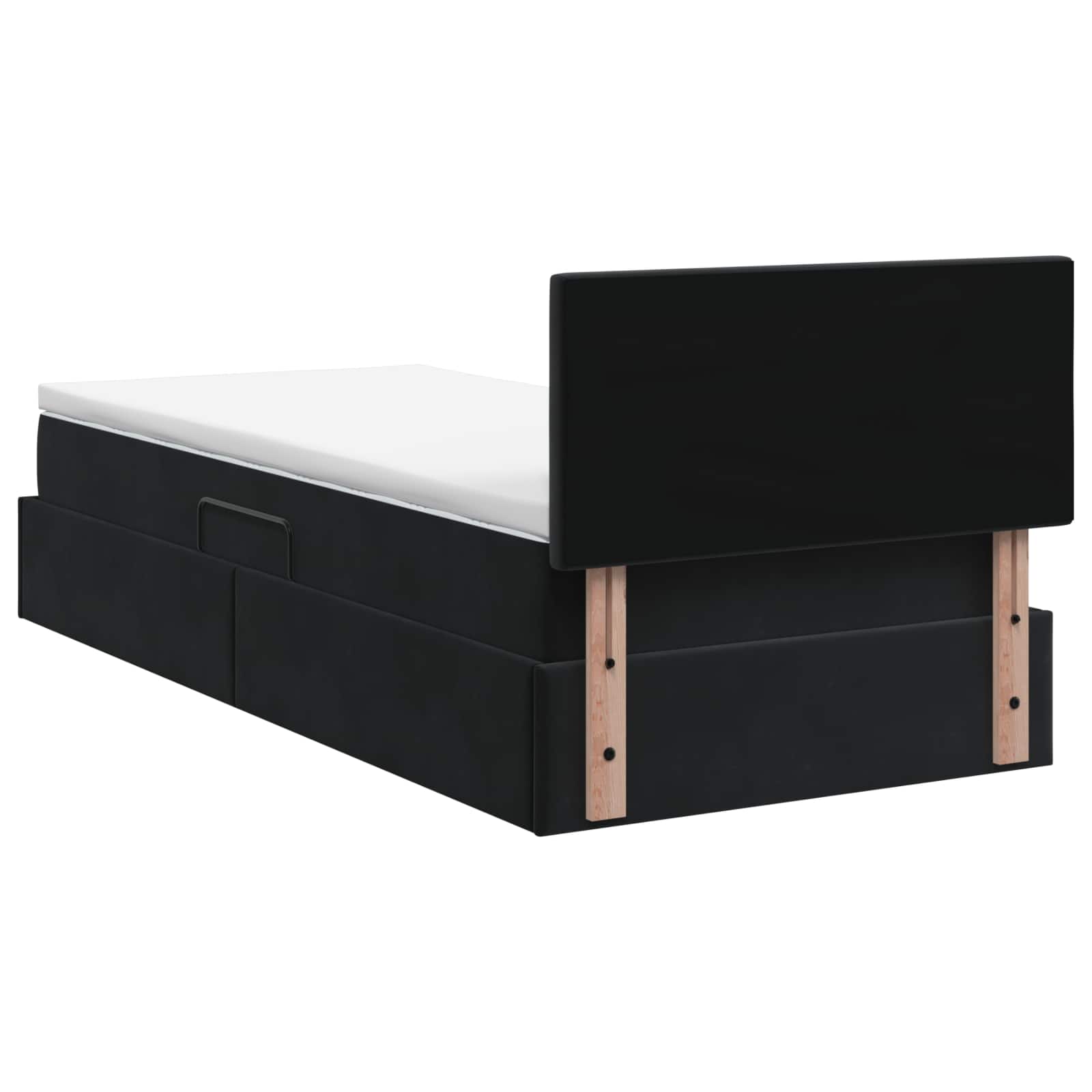 Opslag bed met hoofdeinde Zwart 90 x 200 cm Fluweel