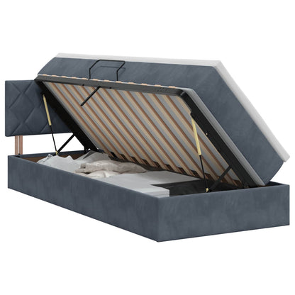 Opslag bed met hoofdeinde Donkergrijs 100 x 200 cm Fluweel