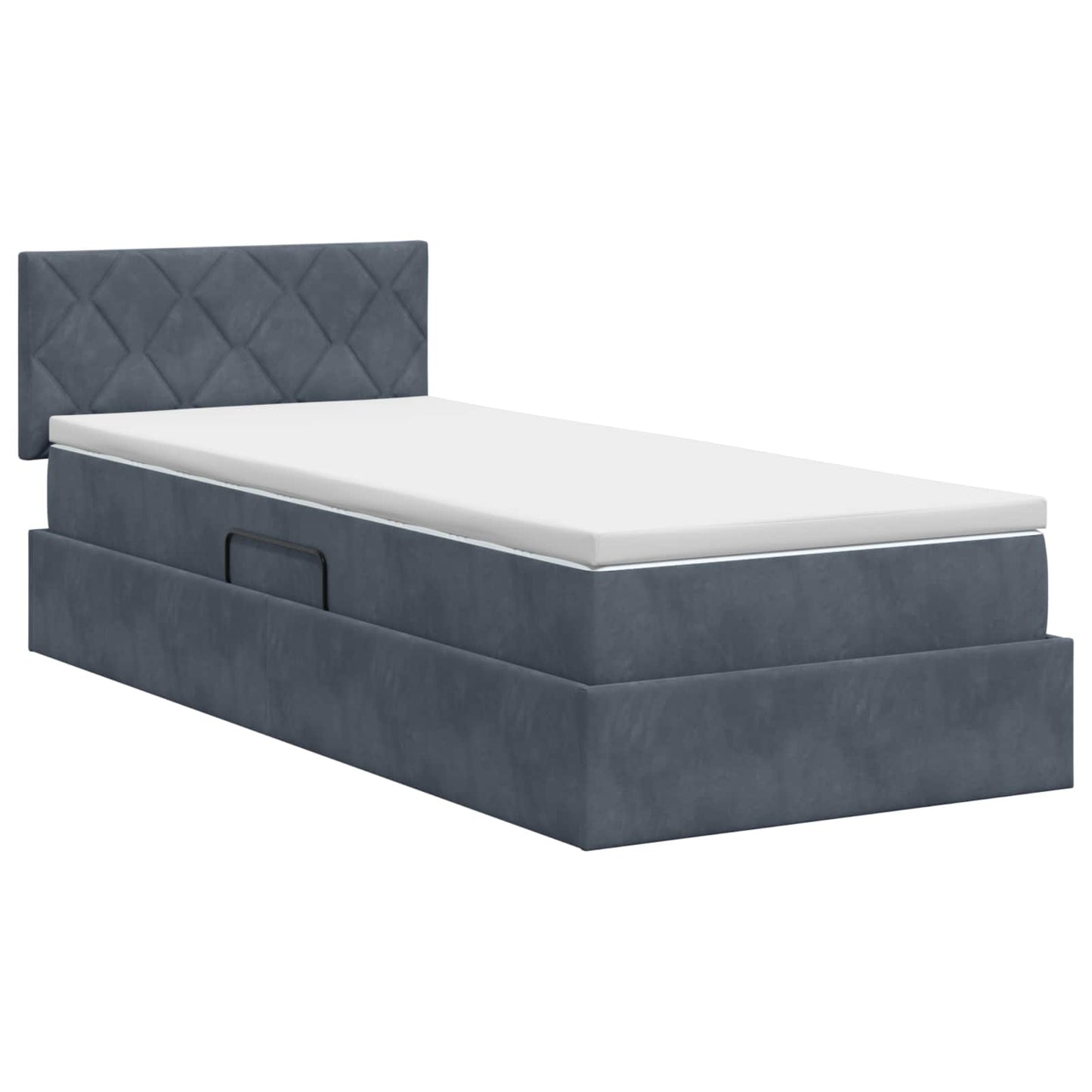 Opslag bed met hoofdeinde Donkergrijs 100 x 200 cm Fluweel