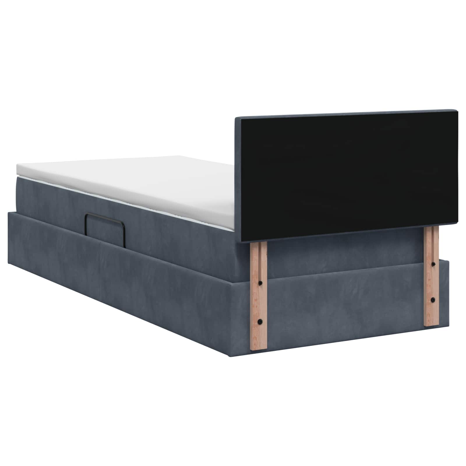 Opslag bed met hoofdeinde Donkergrijs 100 x 200 cm Fluweel