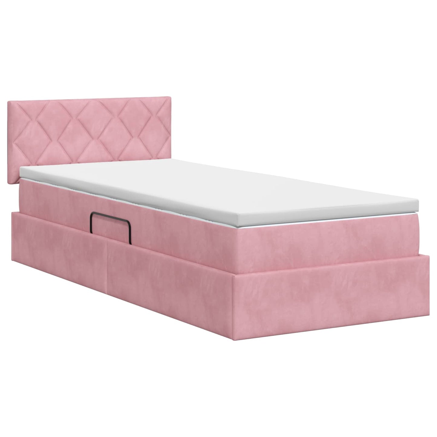 Opslag bed met hoofdeinde Roze 100 x 200 cm Fluweel