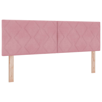 Opslag bed met hoofdeinde Roze 140 x 200 cm Fluweel