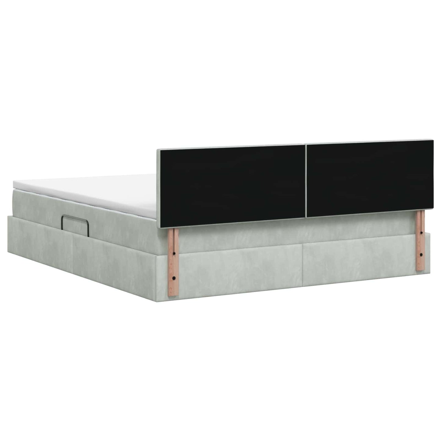 Opslag bed met hoofdeinde Lichtgrijs 160 x 200 cm Fluweel