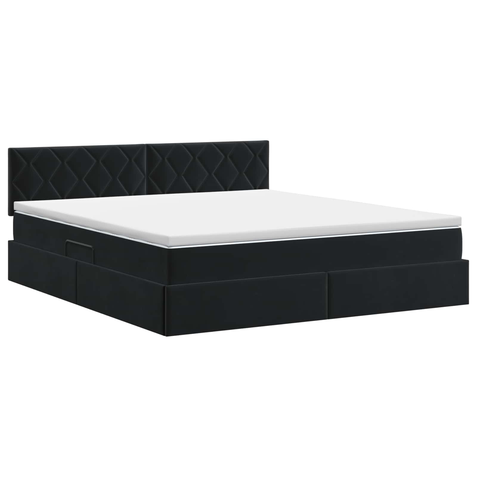 Opslag bed met hoofdeinde Zwart 160 x 200 cm Fluweel