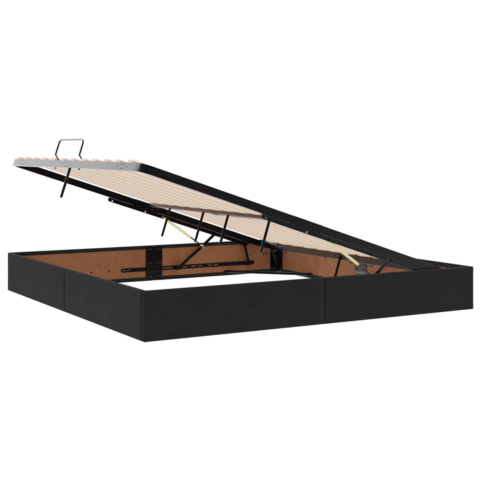 Opslag bed met hoofdeinde Zwart 200 x 200 cm Fluweel
