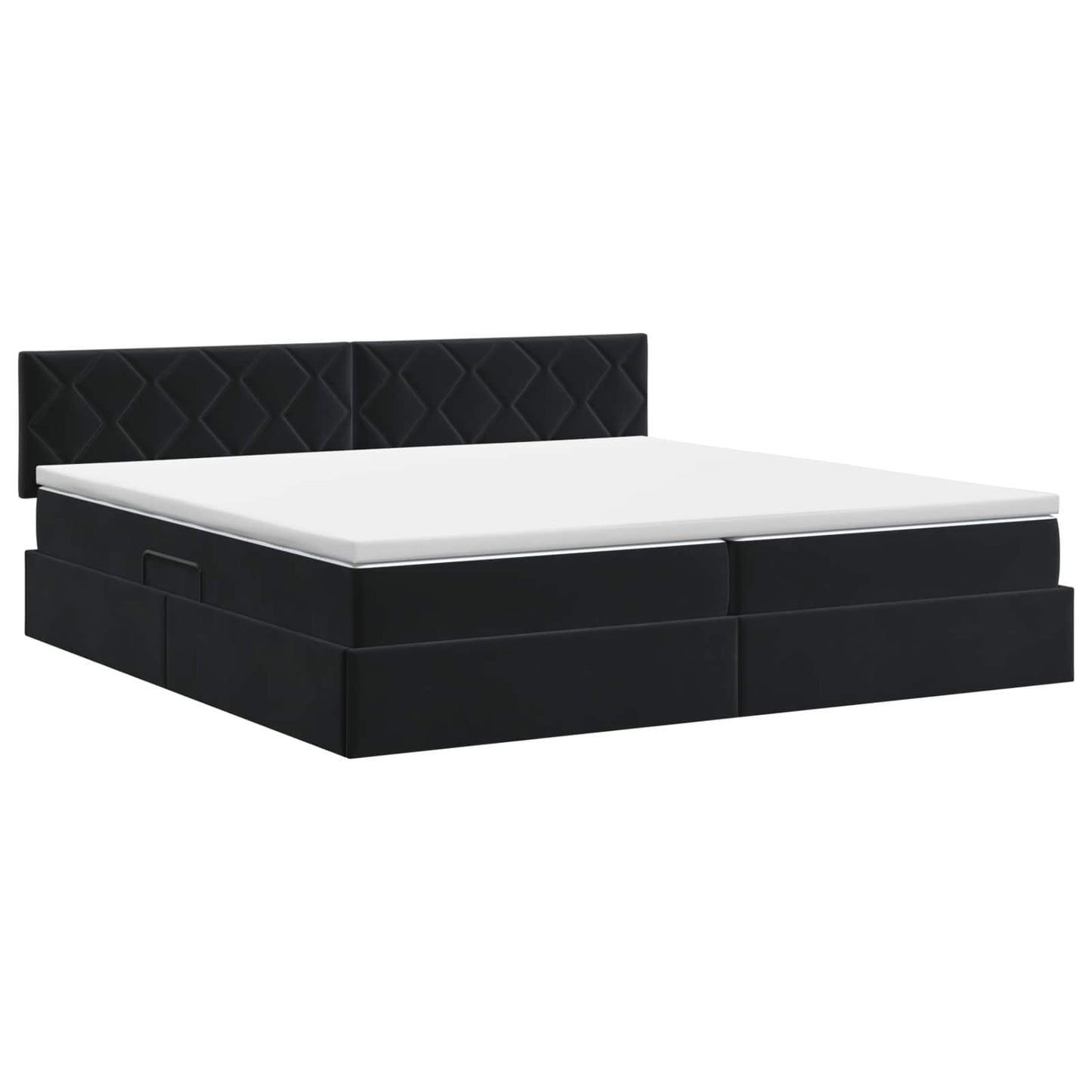 Opslag bed met hoofdeinde Zwart 200 x 200 cm Fluweel