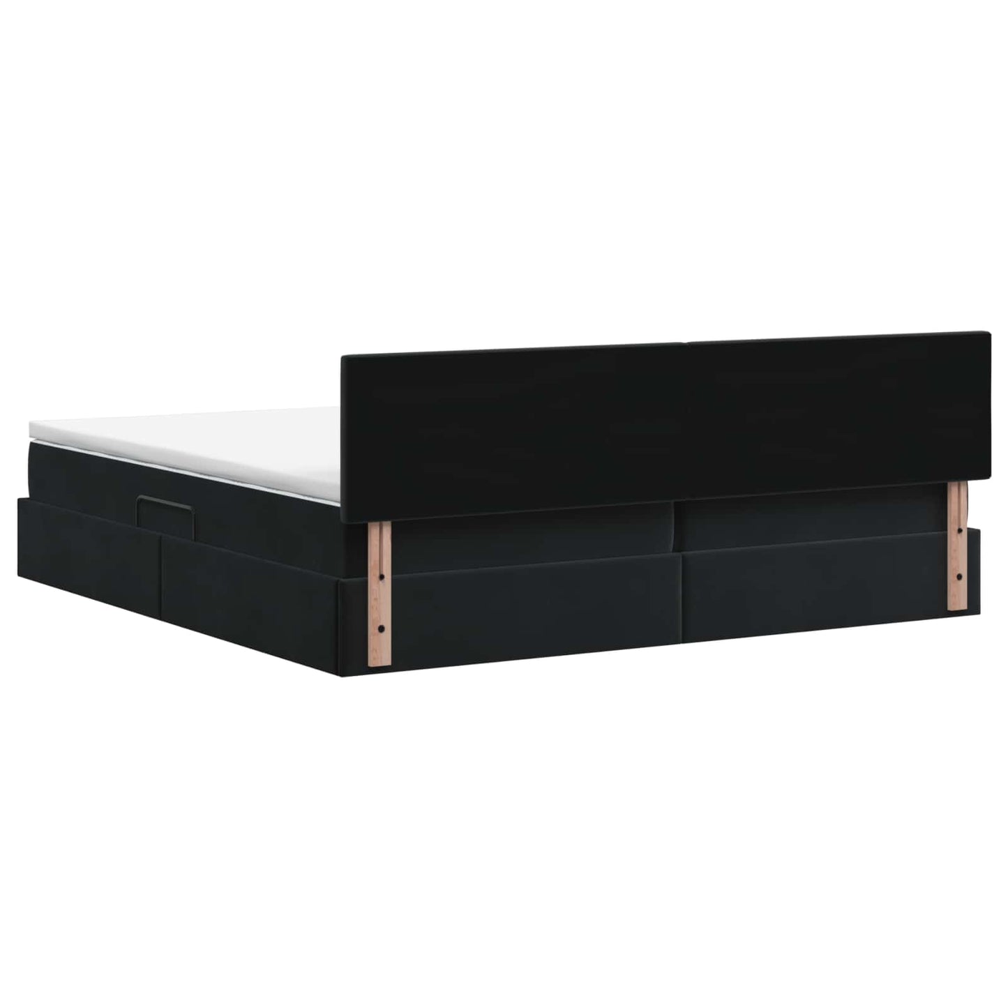 Opslag bed met hoofdeinde Zwart 200 x 200 cm Fluweel