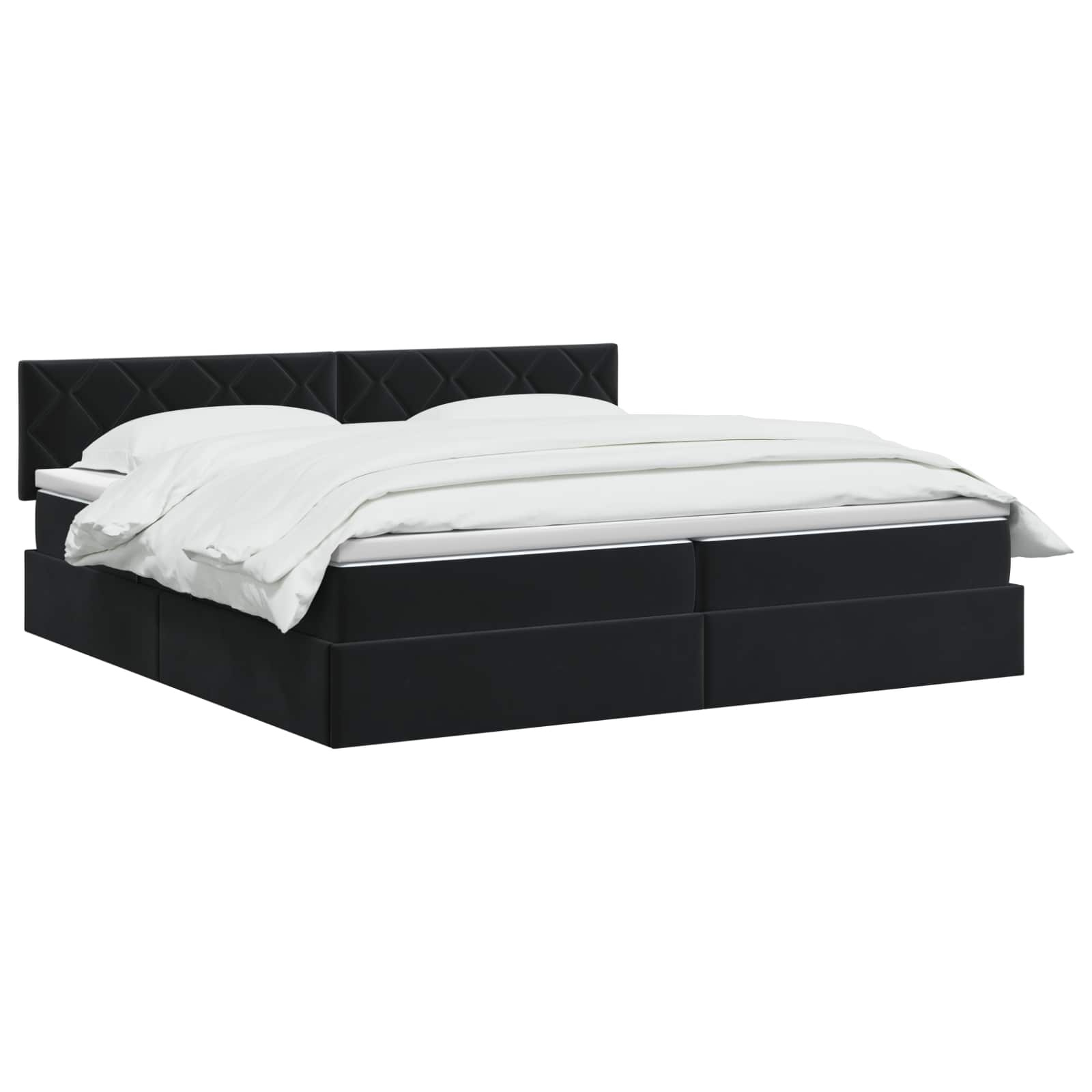 Opslag bed met hoofdeinde Zwart 200 x 200 cm Fluweel