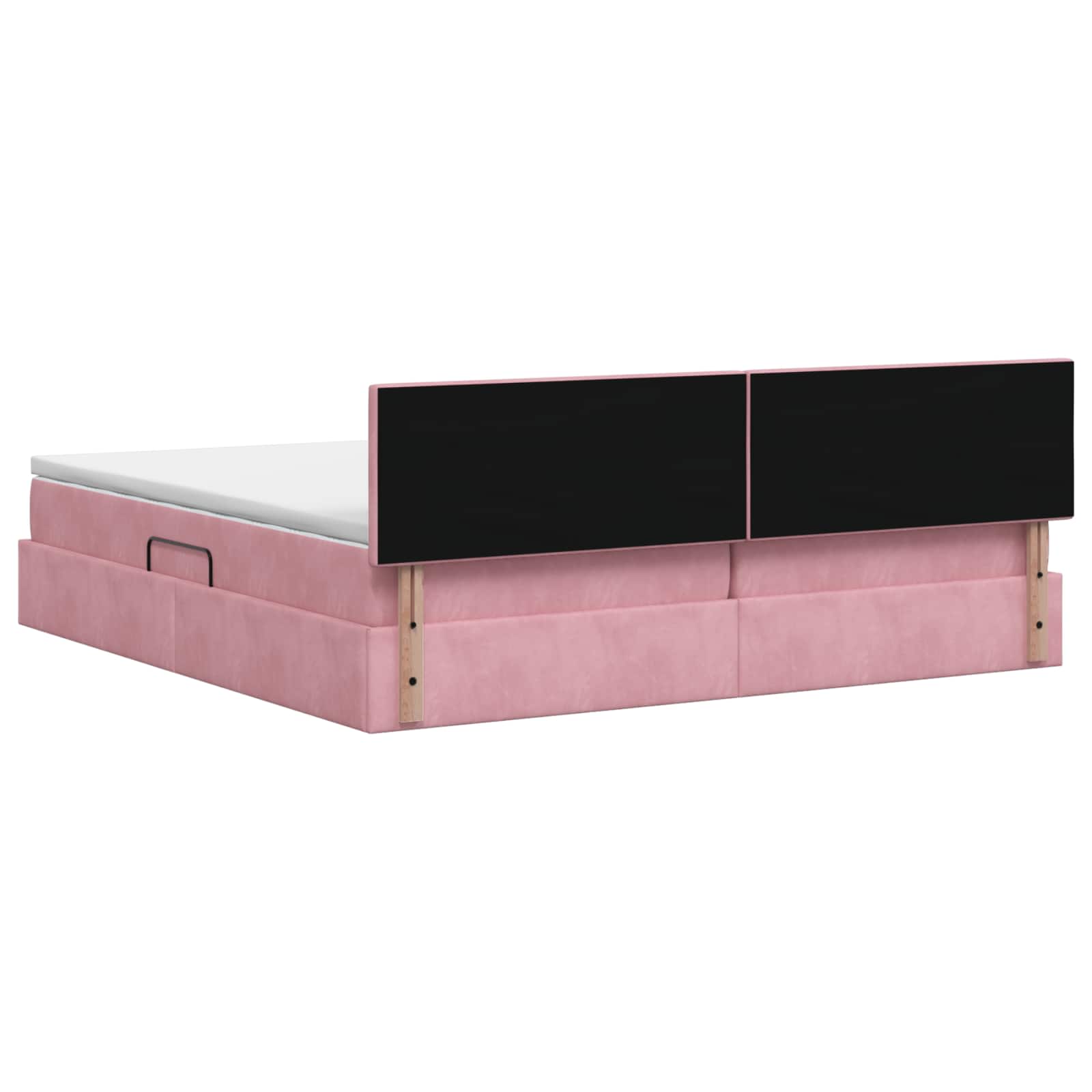 Opslag bed met hoofdeinde Roze 200 x 200 cm Fluweel
