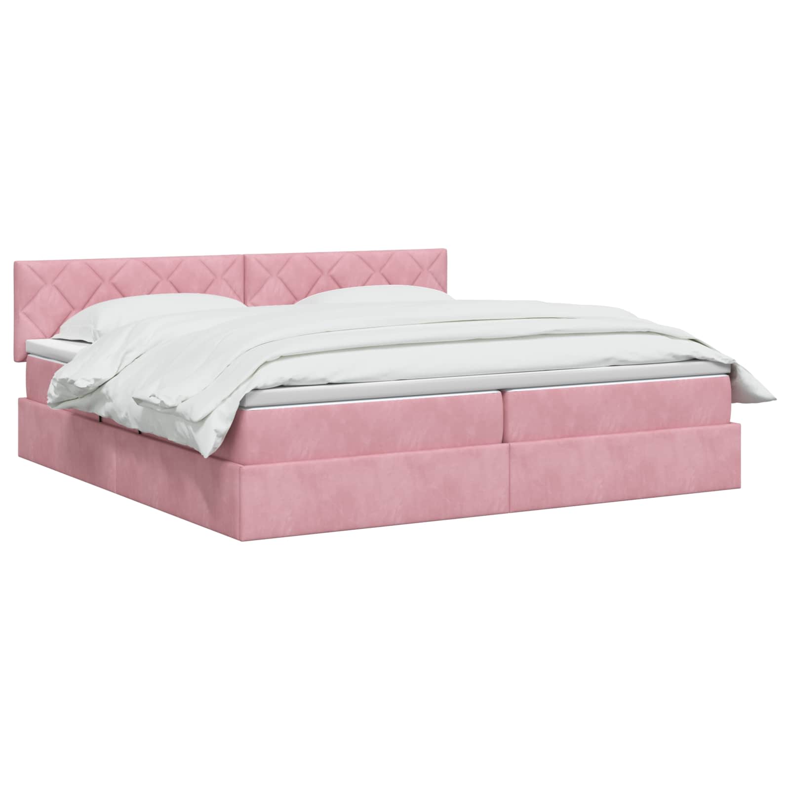 Opslag bed met hoofdeinde Roze 200 x 200 cm Fluweel