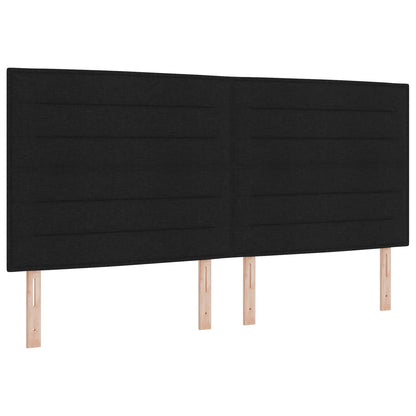 Opslag bed met hoofdeinde 2 st Zwart Nep Leer