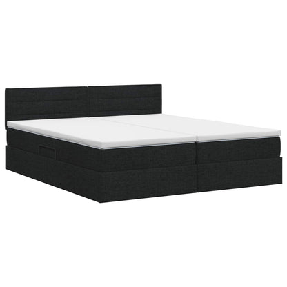Opslag bed met hoofdeinde 2 st Zwart Nep Leer