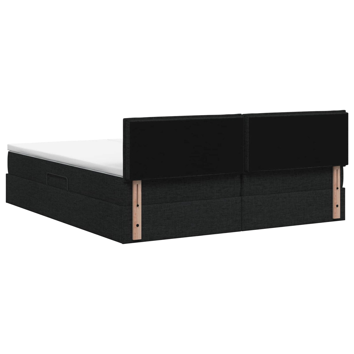 Opslag bed met hoofdeinde 2 st Zwart Nep Leer