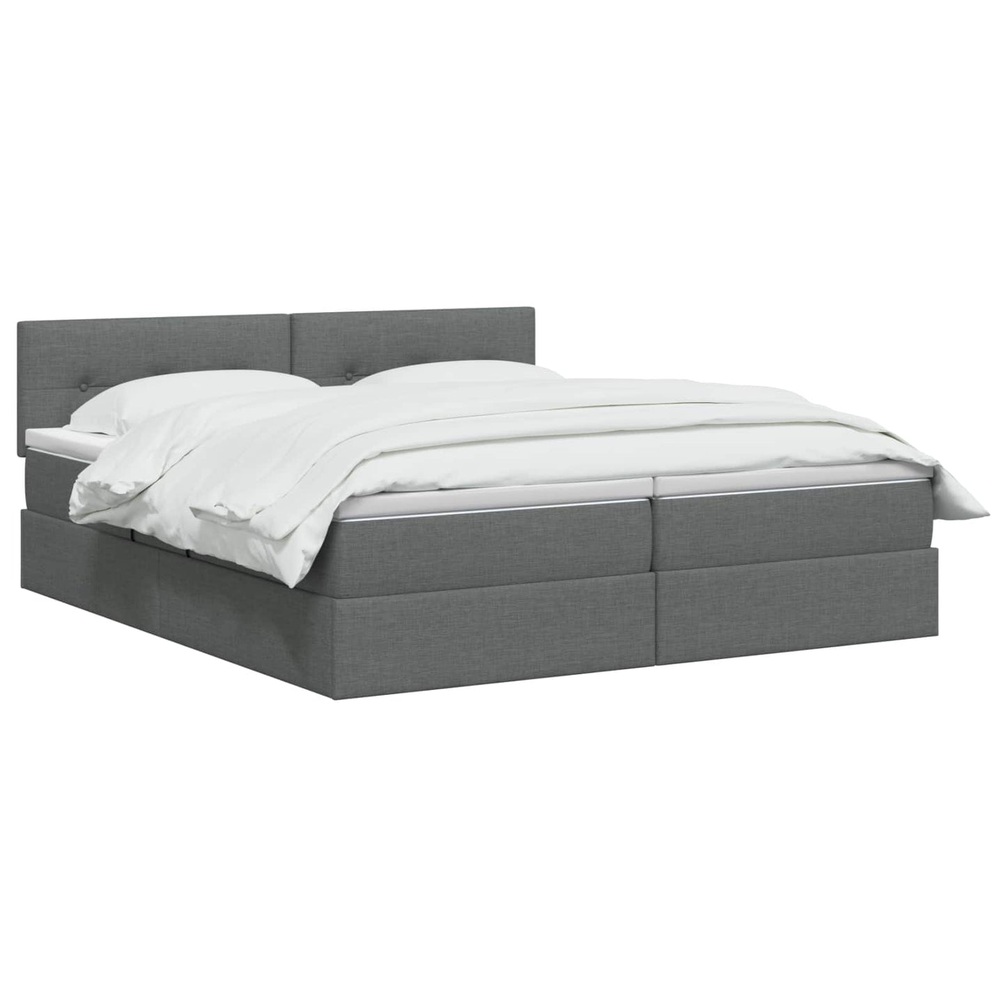 Opslag bed met hoofdeinde 2 st Donkergrijs Nep Leer