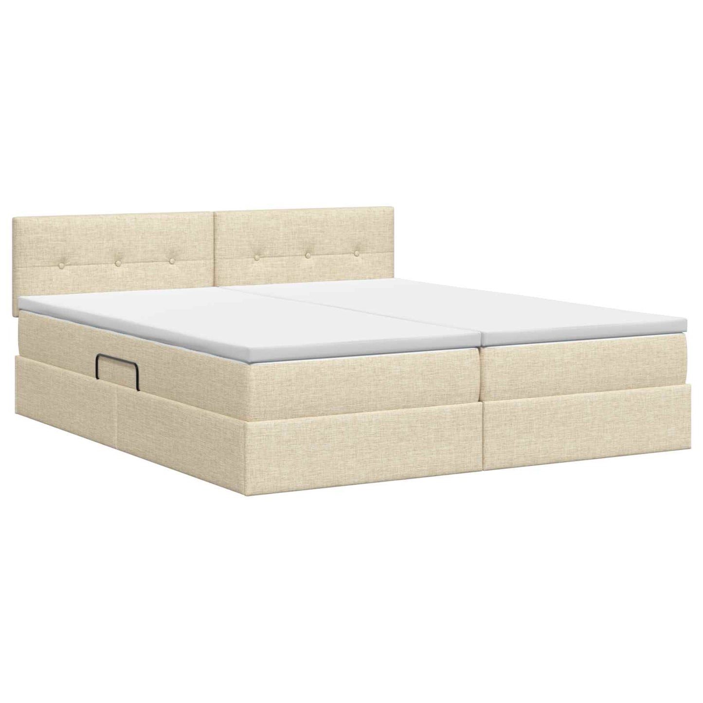 Opslag bed met hoofdeinde 2 st Crèmekleurig Nep Leer