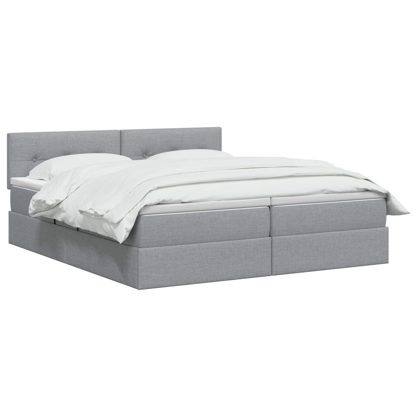 Opslag bed met hoofdeinde 2 st Lichtgrijs Nep Leer