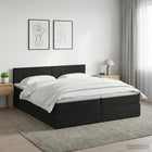 Opslag bed met hoofdeinde 2 st Zwart Nep Leer