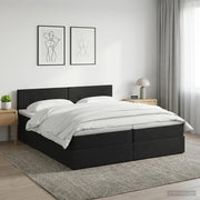 Opbergbed met hoofdeinde 180x200 cm zwart kunstleer