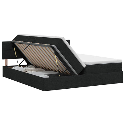 Opslag bed met hoofdeinde 2 st Zwart Nep Leer