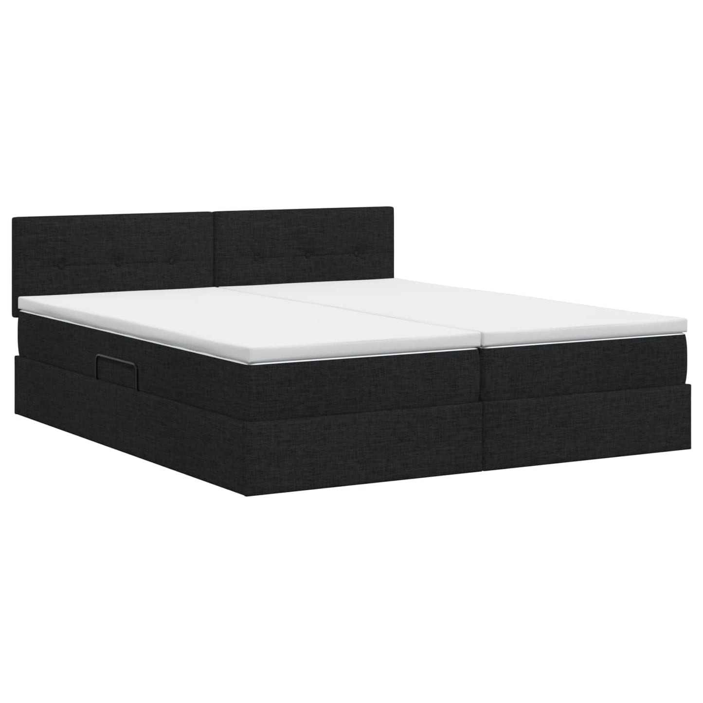 Opslag bed met hoofdeinde 2 st Zwart Nep Leer