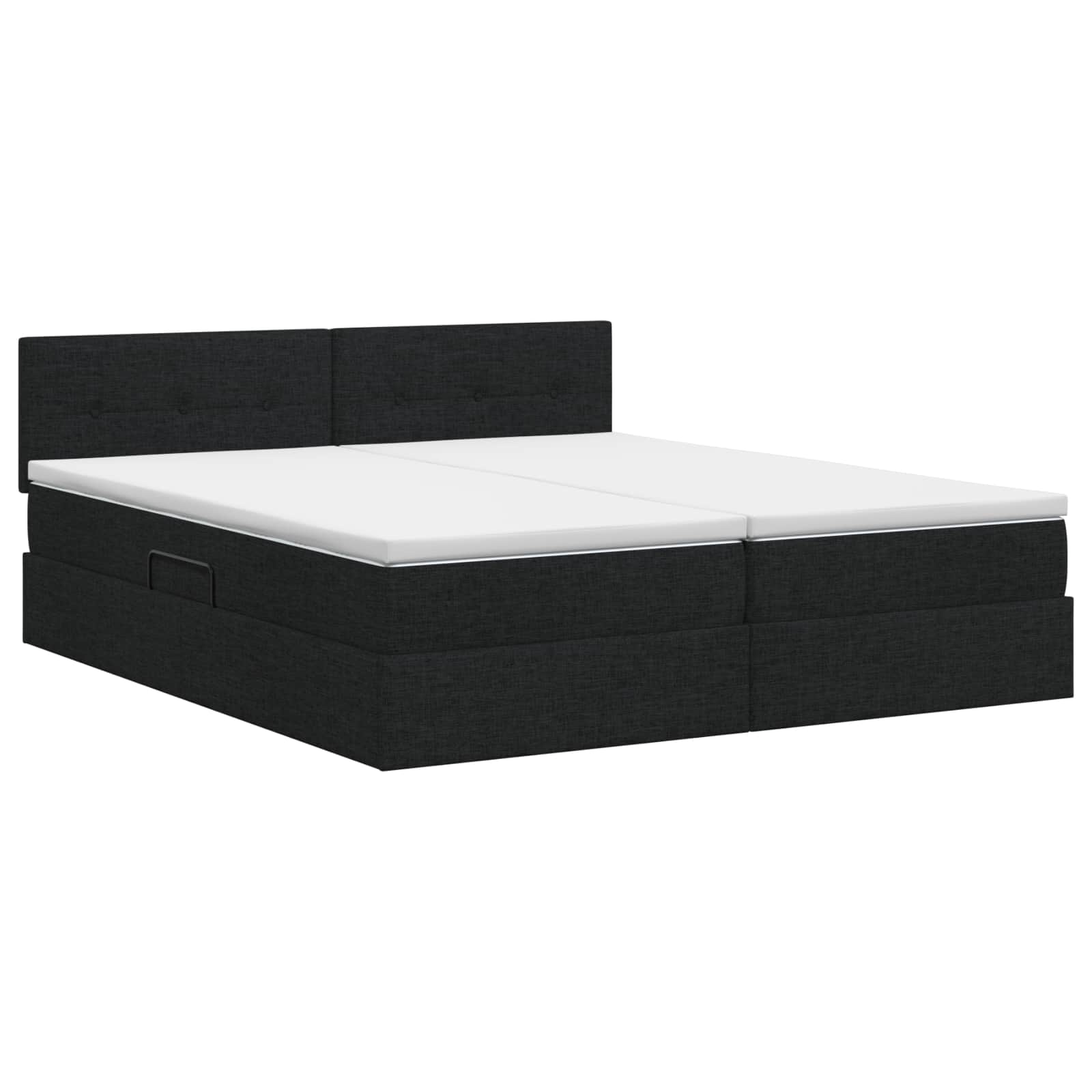 Opslag bed met hoofdeinde 2 st Zwart Nep Leer
