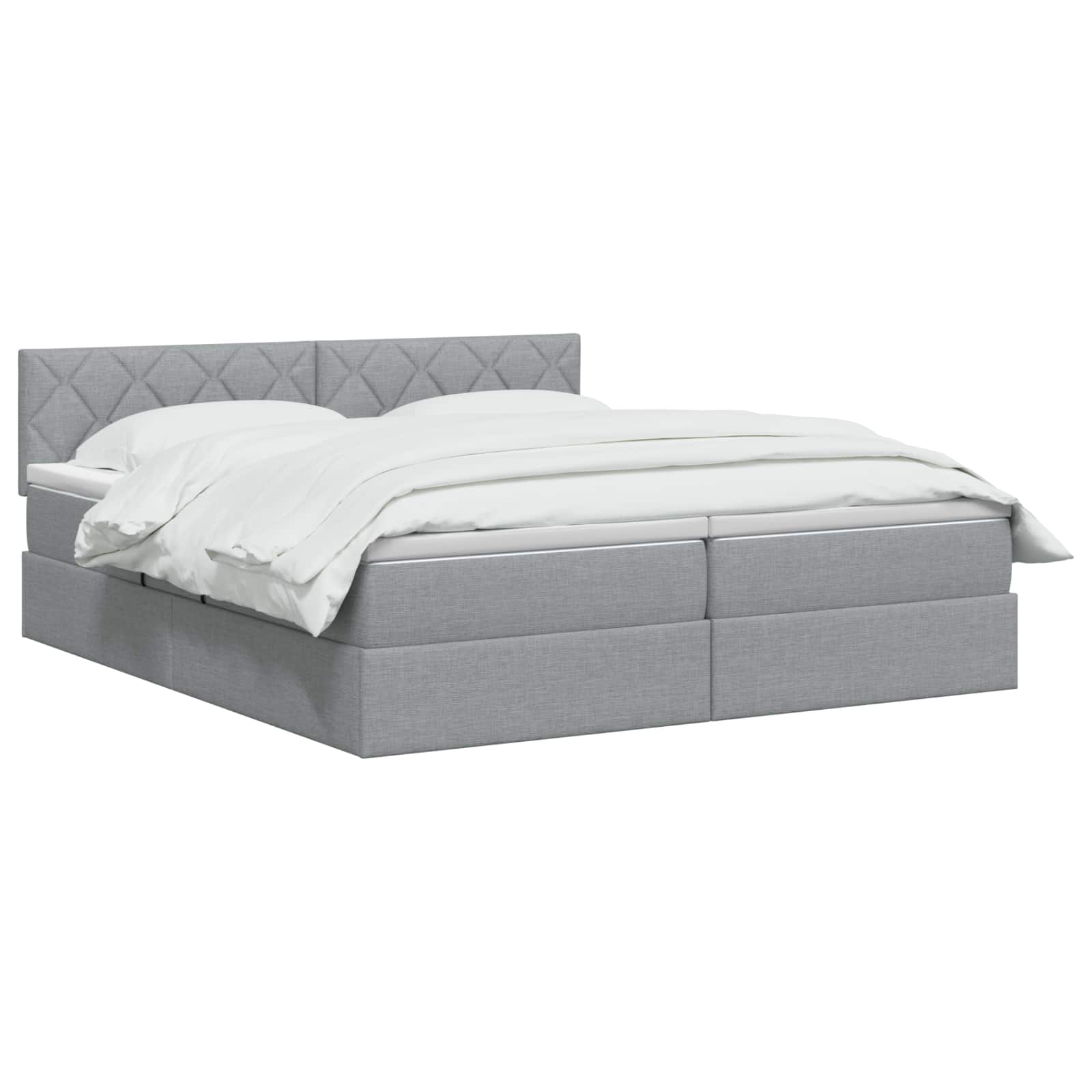 Opslag bed met hoofdeinde 2 st Lichtgrijs Nep Leer