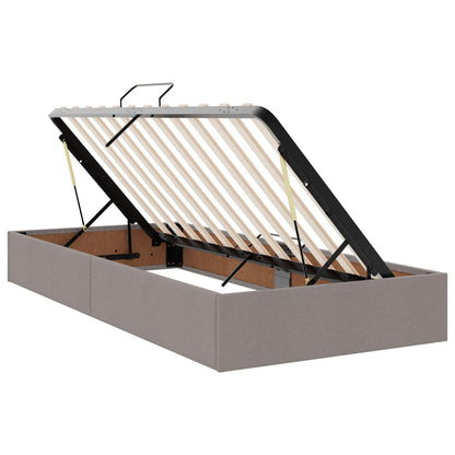 Opslag bed met hoofdeinde 2 st Taupe Nep Leer