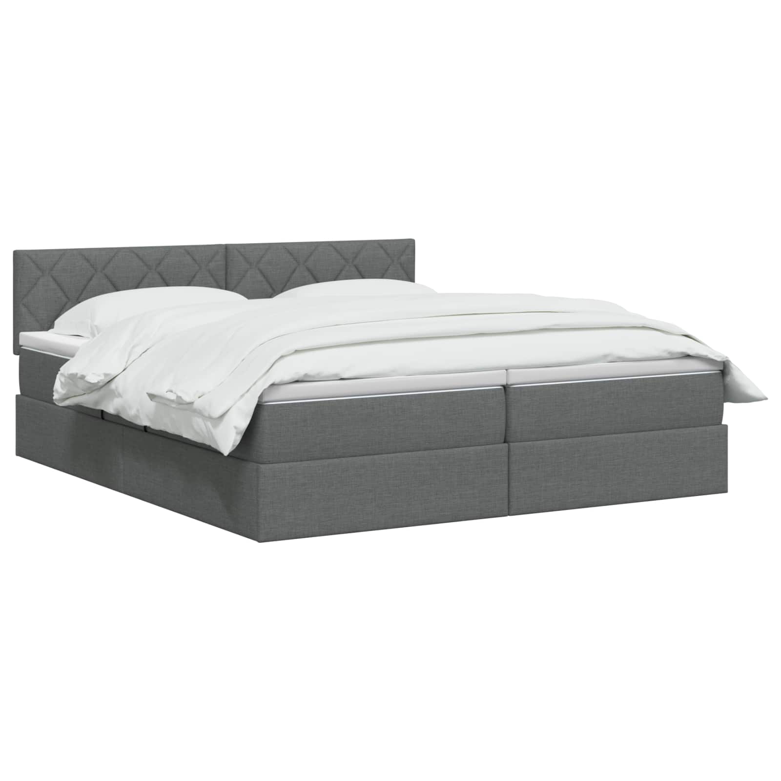 Opslag bed met hoofdeinde 2 st Donkergrijs Nep Leer