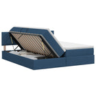 Opslag bed met hoofdeinde 2 st Blauw Nep Leer