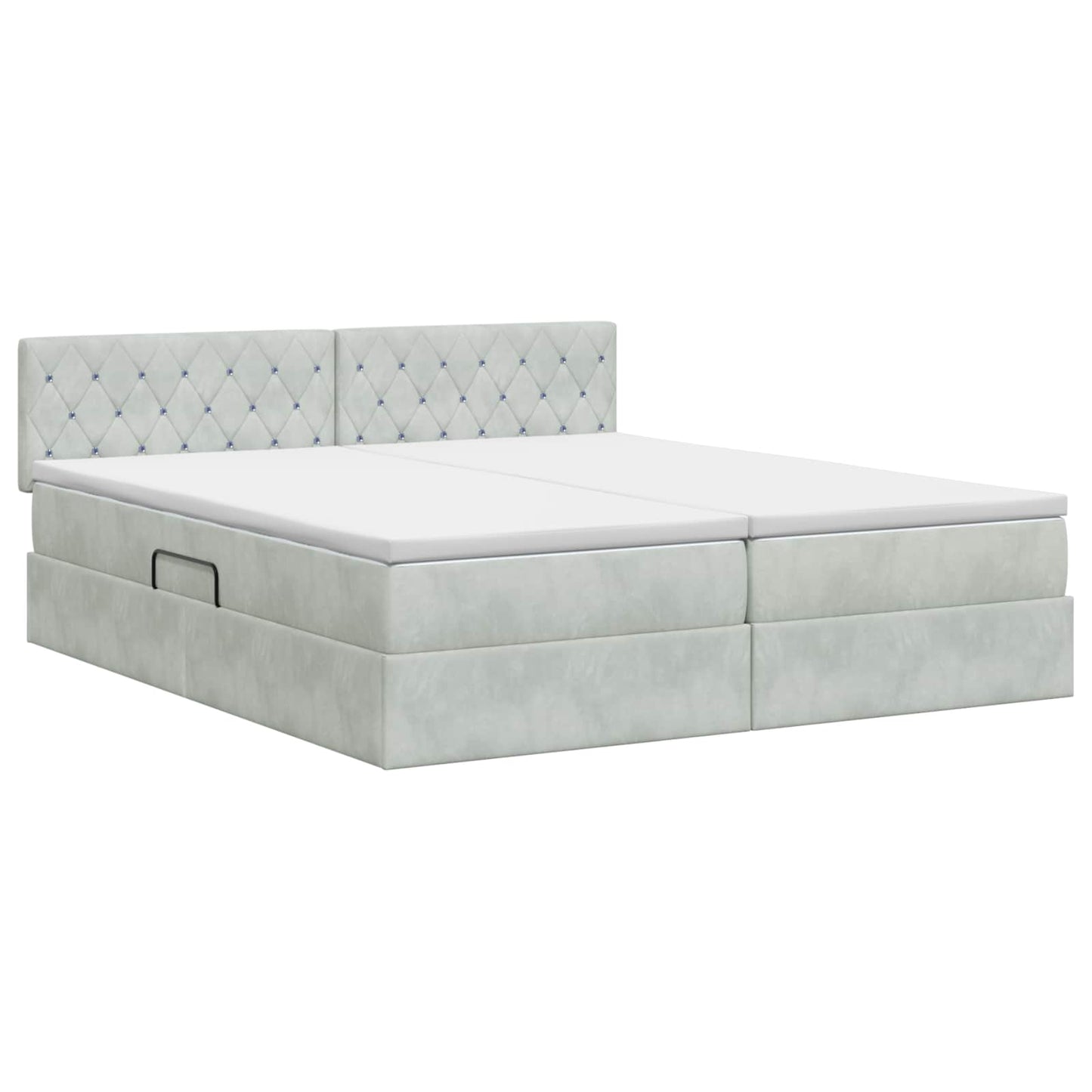 Opslag bed met hoofdeinde 2 st Lichtgrijs