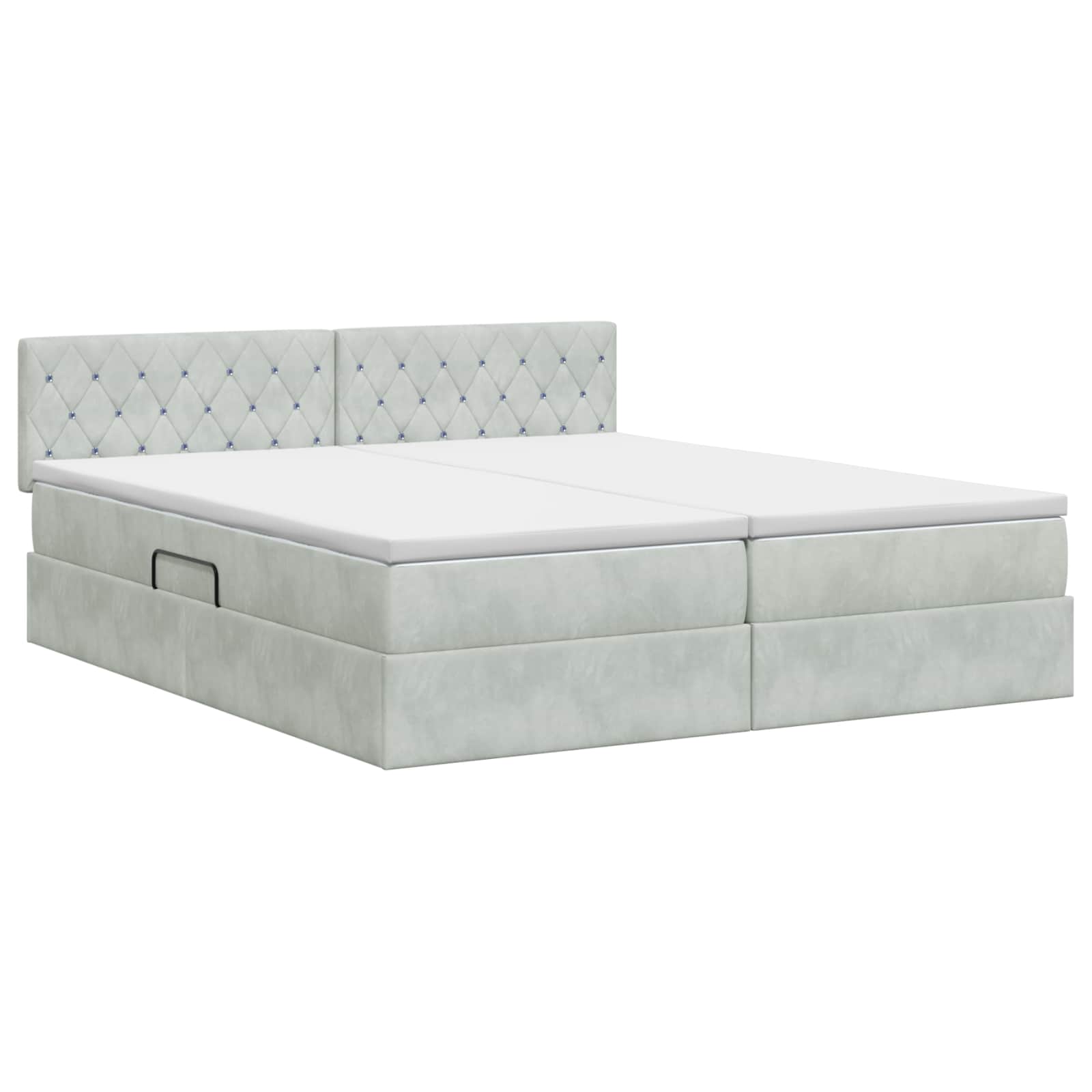 Opslag bed met hoofdeinde 2 st Lichtgrijs