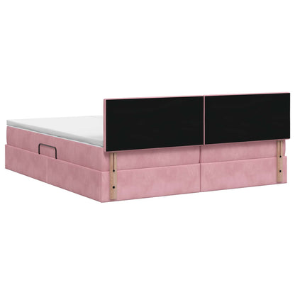 Opslag bed met hoofdeinde 2 st Roze
