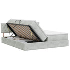 Opslag bed met hoofdeinde 2 st Lichtgrijs