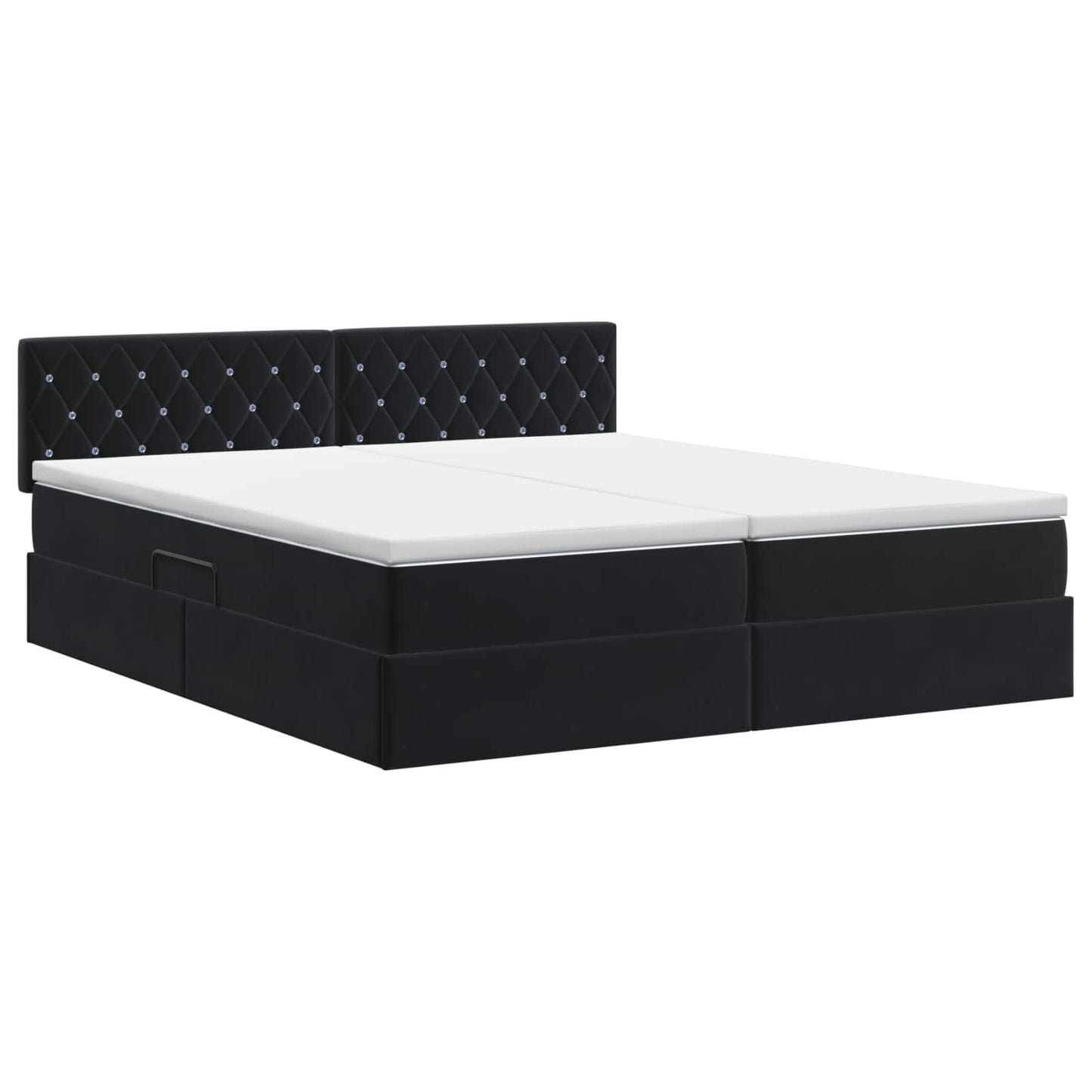 Opslag bed met hoofdeinde 2 st Zwart
