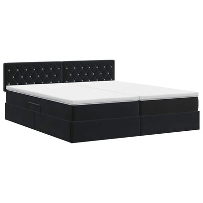 Opslag bed met hoofdeinde 2 st Zwart