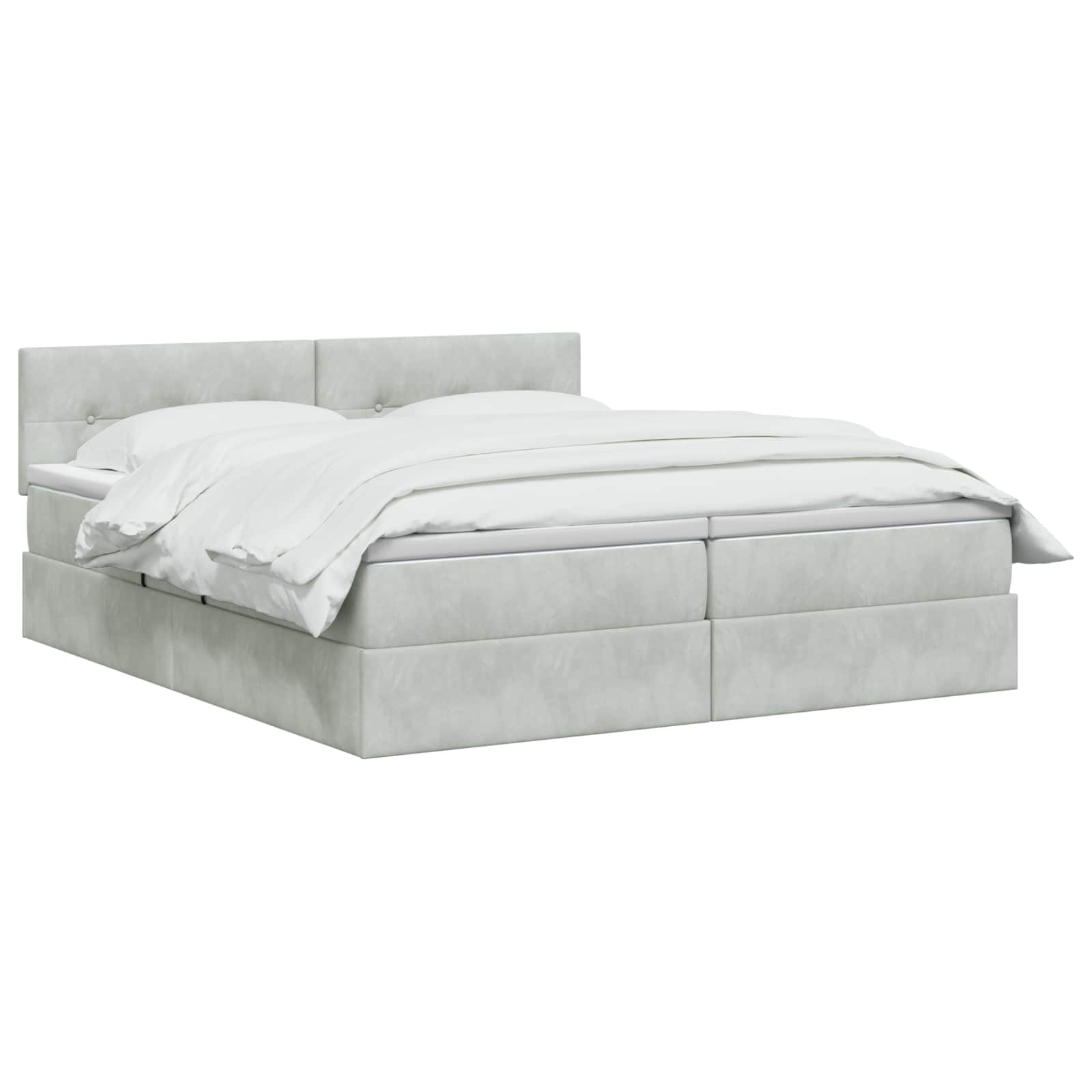 Opslag bed met hoofdeinde 2 st Lichtgrijs