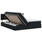 Opslag bed met hoofdeinde 2 st Zwart