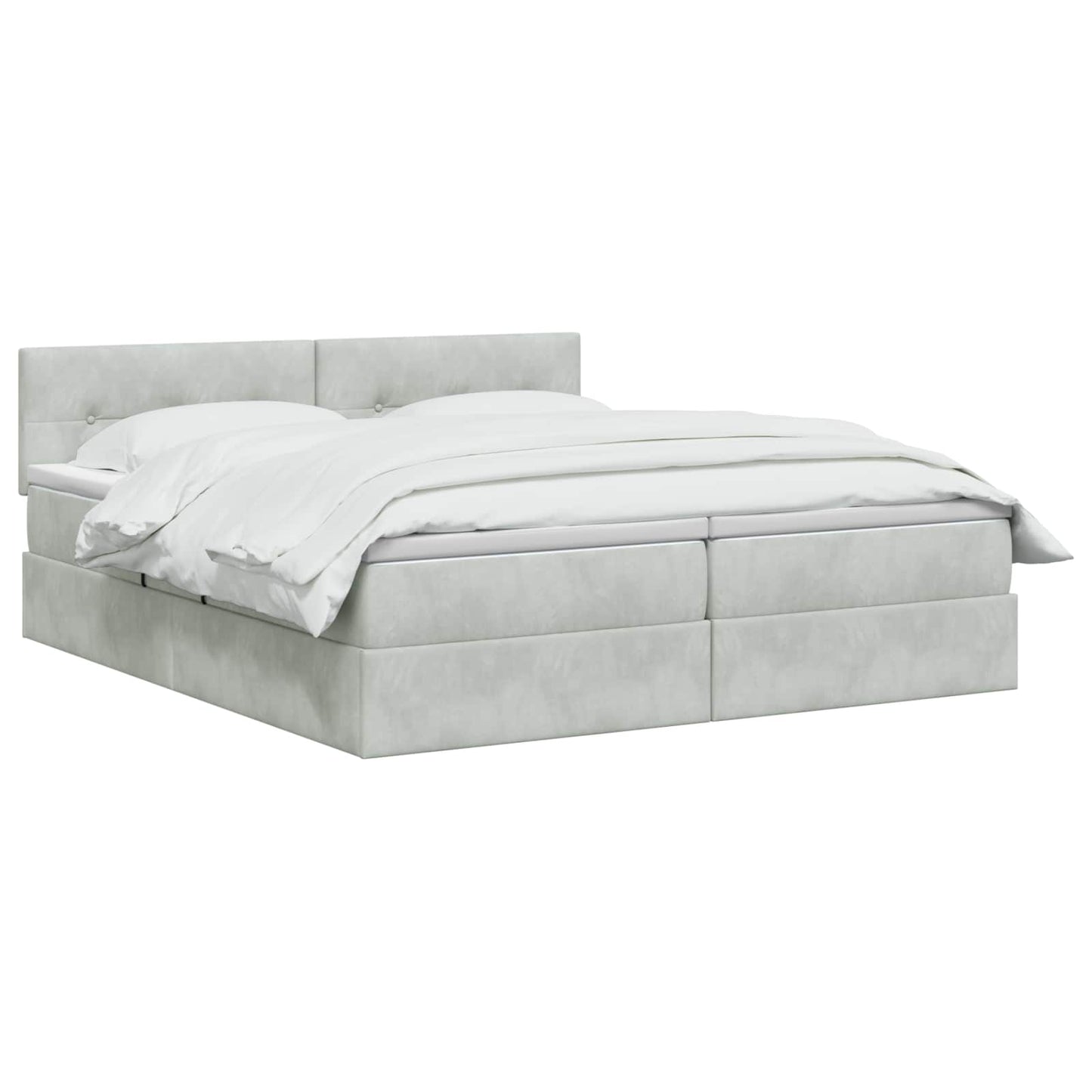 Opslag bed met hoofdeinde 2 st Lichtgrijs