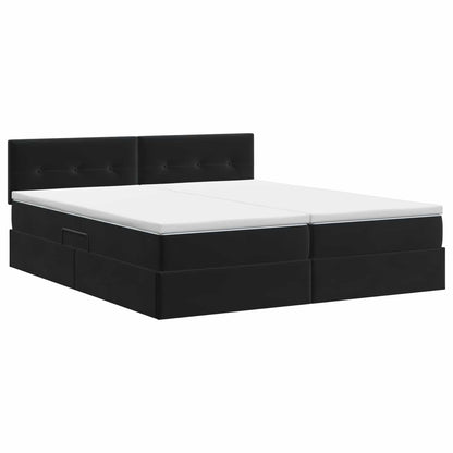 Opslag bed met hoofdeinde 2 st Zwart