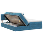 Opslag bed met hoofdeinde 2 st Donkerblauw